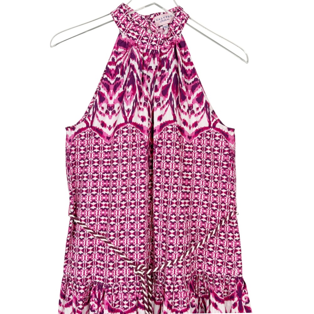 Calypso St Barth Brigitte Batik Magenta Print Maxi Dress Medium - Picture 10 of 16